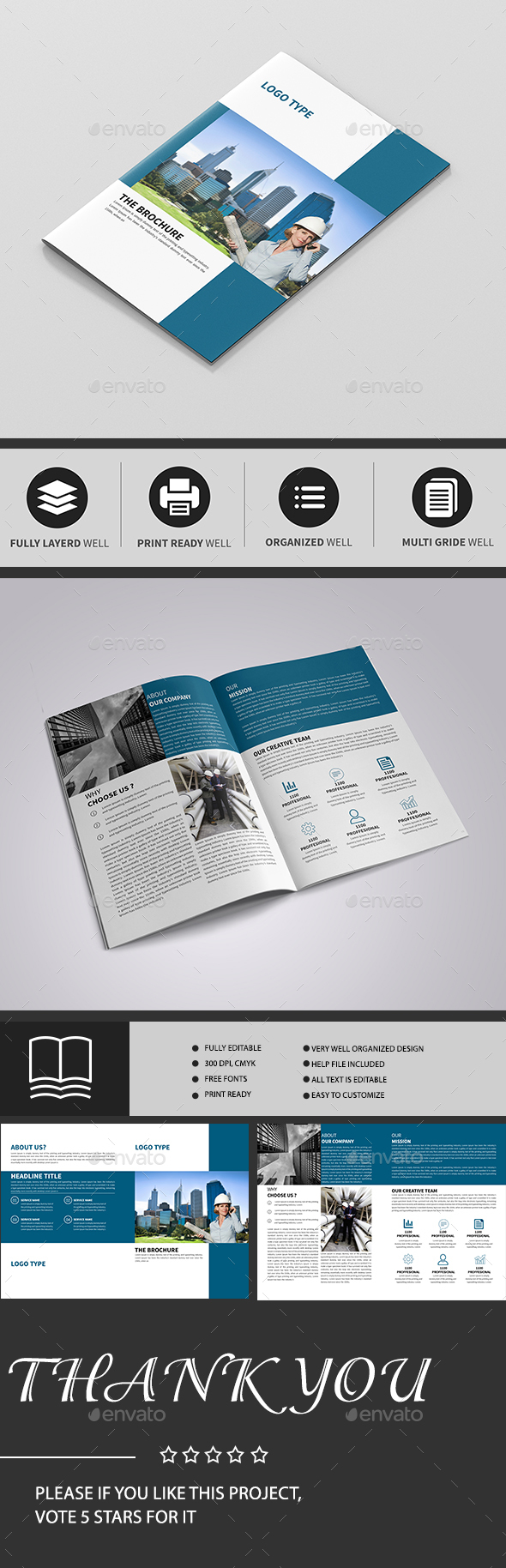 Bi-Fold Brochure Template - Brochures Print Templates