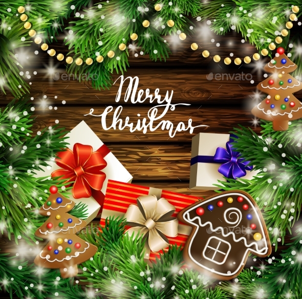 Christmas Design With Gingerbread Cookies - Christmas Seasons/Holidays