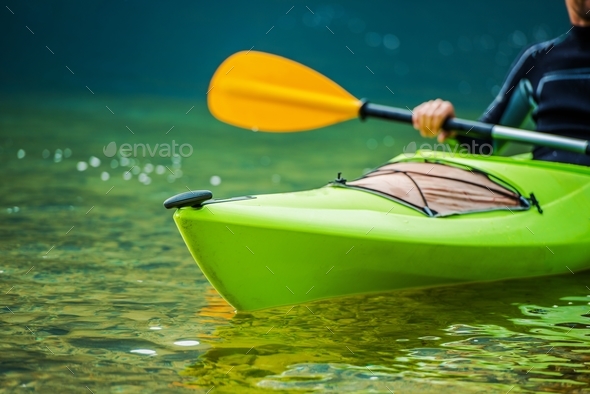 Kayaker on the River - Stock Photo - Images