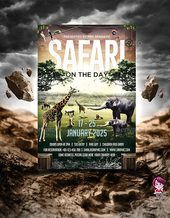 Safari on the Day Flyer Template - Holidays Events