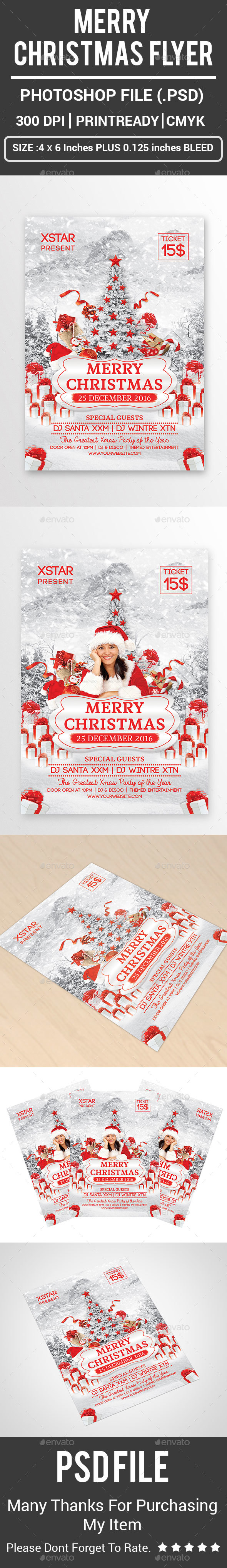 Merry Christmas Flyer - Clubs & Parties Events