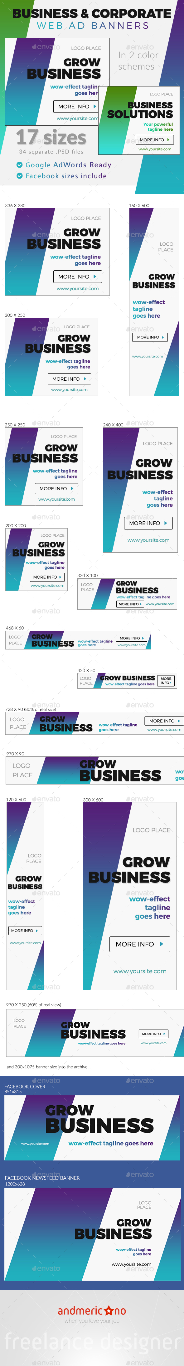 Corporate & Business Ad Banners - Banners & Ads Web Elements