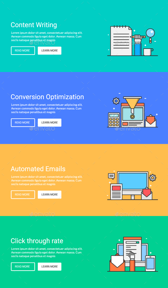 Digital Marketing Banners Set2 - Web Elements Vectors