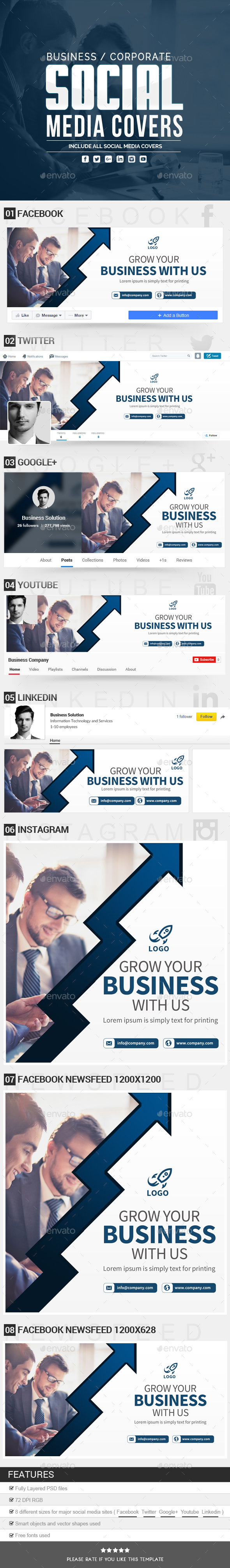 Business Social Media Covers - Social Media Web Elements