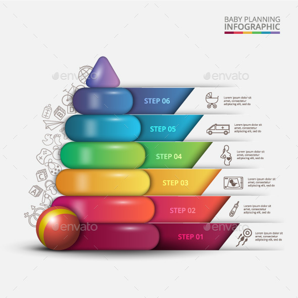 Vector children pyramid for infographic. - Infographics