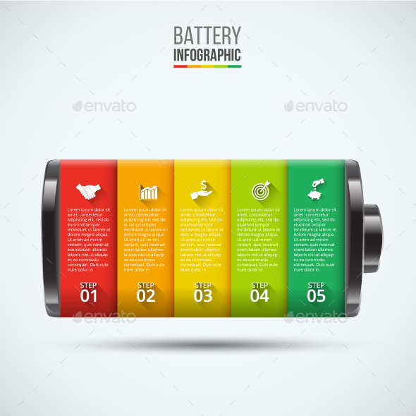 Vector battery element for infographic. - Infographics