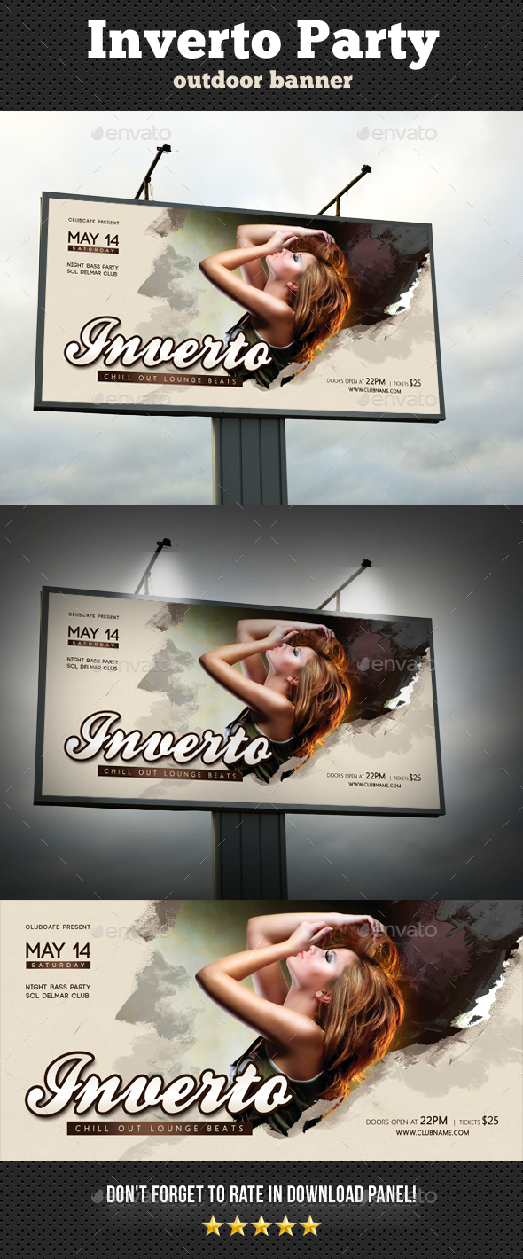 Inverto Party Outdoor Banner Template - Signage Print Templates