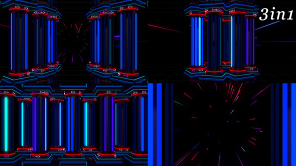 Neon Columns - VJ Loop Pack (3in1)