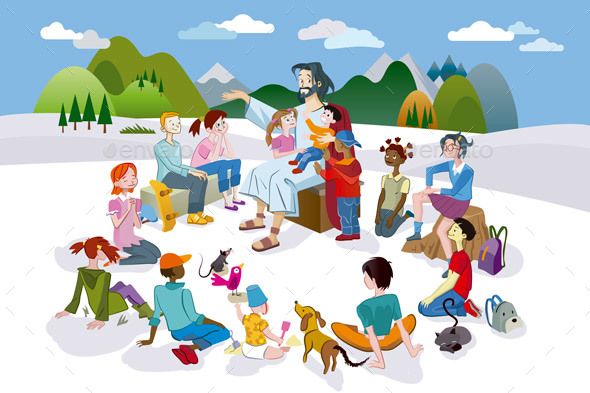 Jesus Talking to Children - Religion Conceptual