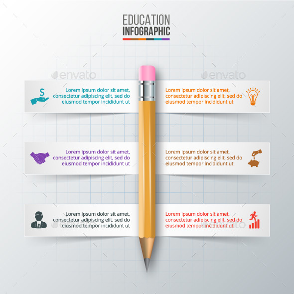 Vector pencil for infographic. - Infographics