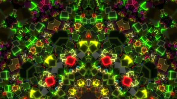 Neon Cubic Kaleidoscope VJ Loop