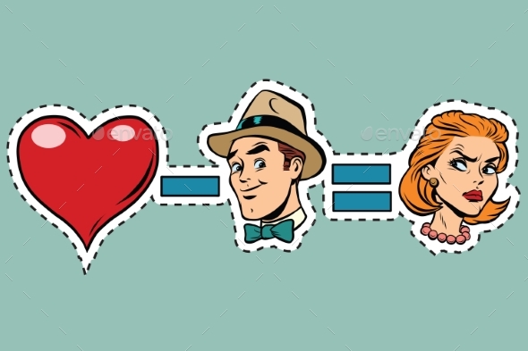 Broken Heart Minus Man Equals Angry Woman - People Characters