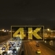 Aerial View Night City Traffic Jam. Ambulance Emergency Lights To The Rescue - VideoHive Item for Sale