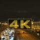 Aerial View Night City Moscow Traffic Jam And The Bridge Over The River - VideoHive Item for Sale