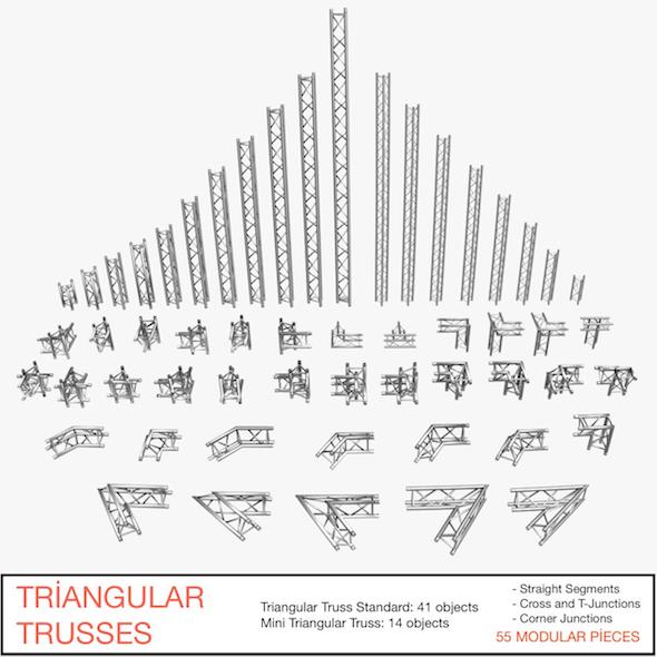 Triangular Trusses 002 - 3DOcean Item for Sale