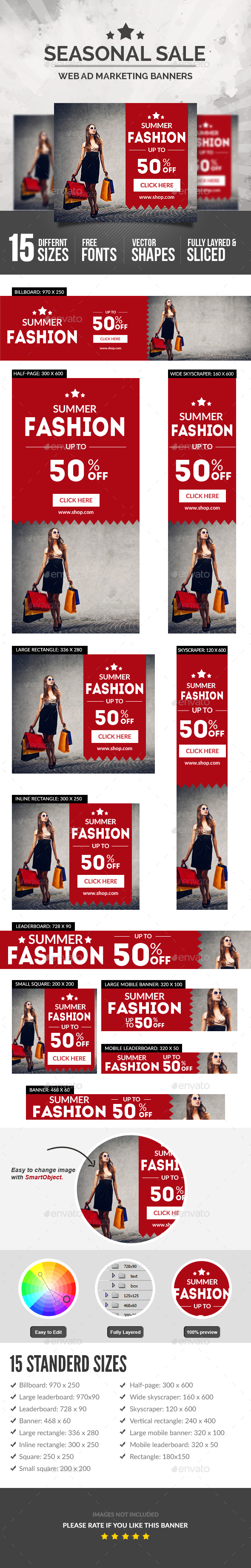 Seasonal Sale Banners - Banners & Ads Web Elements