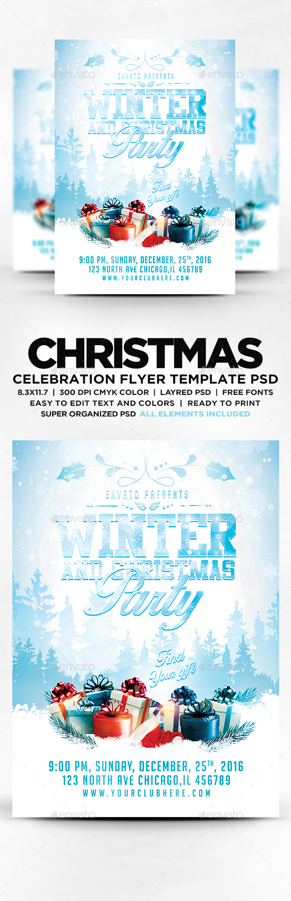 Winter And Christmas Party Flyer