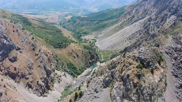 panorama of beautiful mountains in the Tashkent region alt
