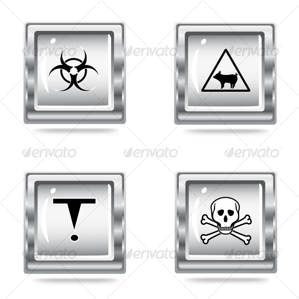 icons set of the Hazard signs 