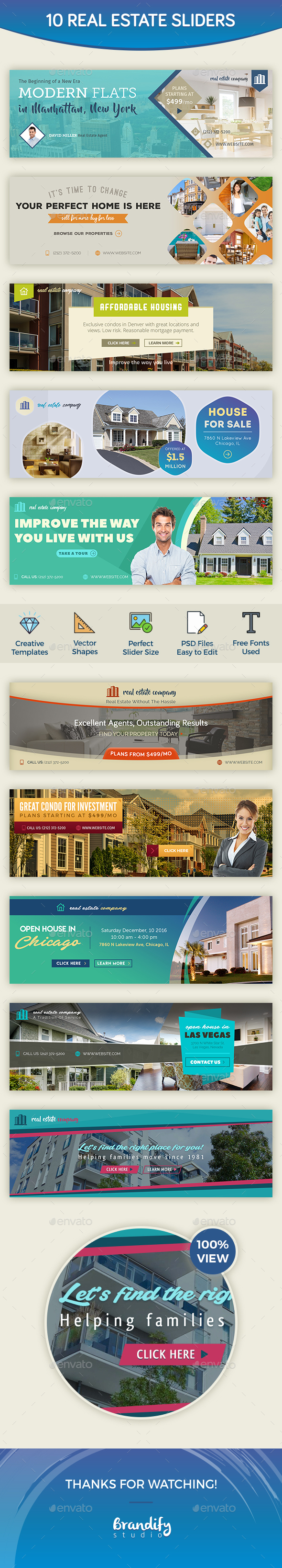 Real Estate Sliders - Sliders & Features Web Elements
