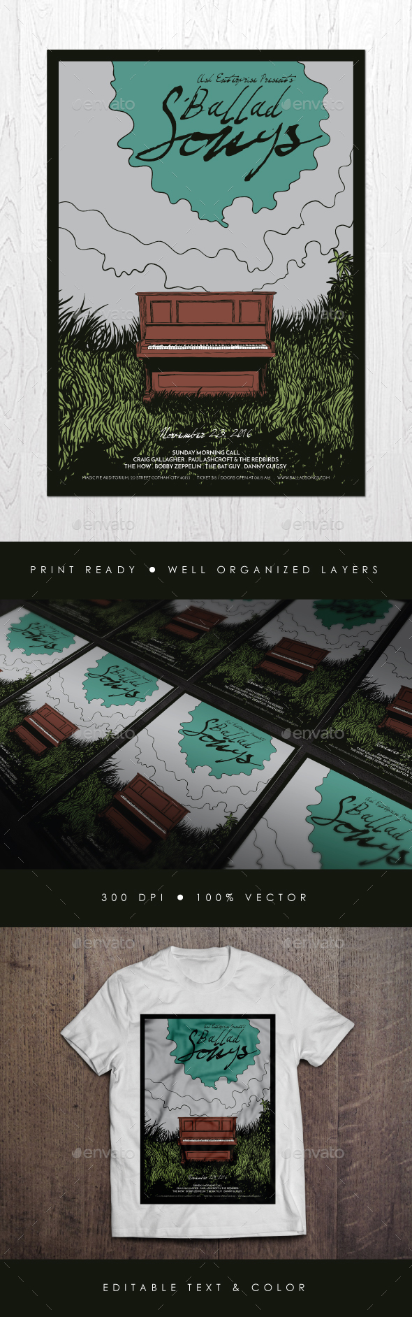 Ballad Songs Flyer - Events Flyers