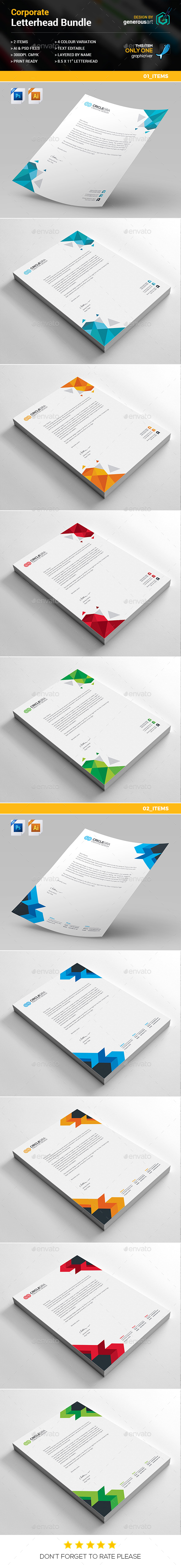 Letterhead Bundle 2 in 1 - Stationery Print Templates