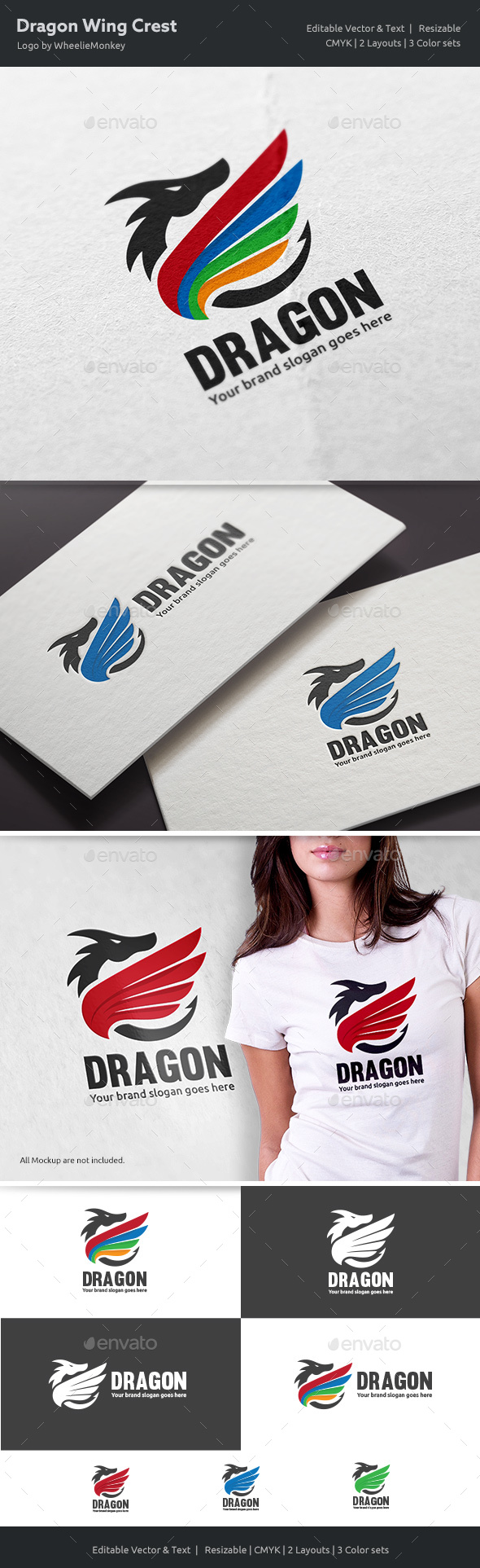 Dragon Wing Crest Logo - Crests Logo Templates