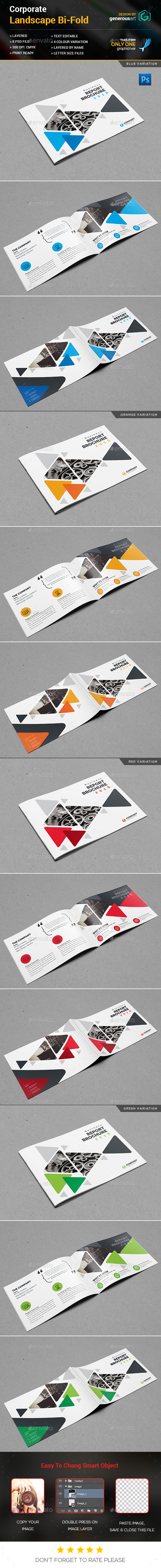 Landscape Bi-Fold Brochure - Brochures Print Templates