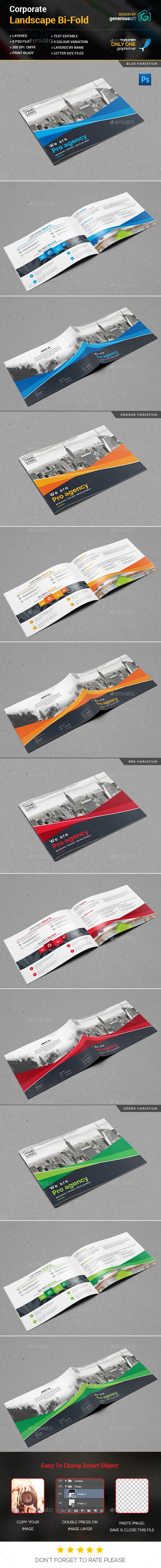 Landscape Bi-Fold - Brochures Print Templates