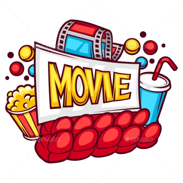 Cinema And Movie Advertising Background In Cartoon - Media Technology
