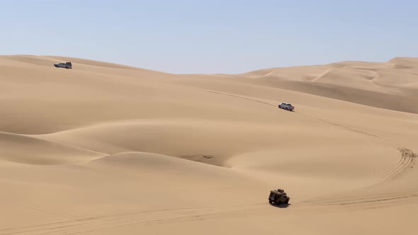 Dune Driving in Desert