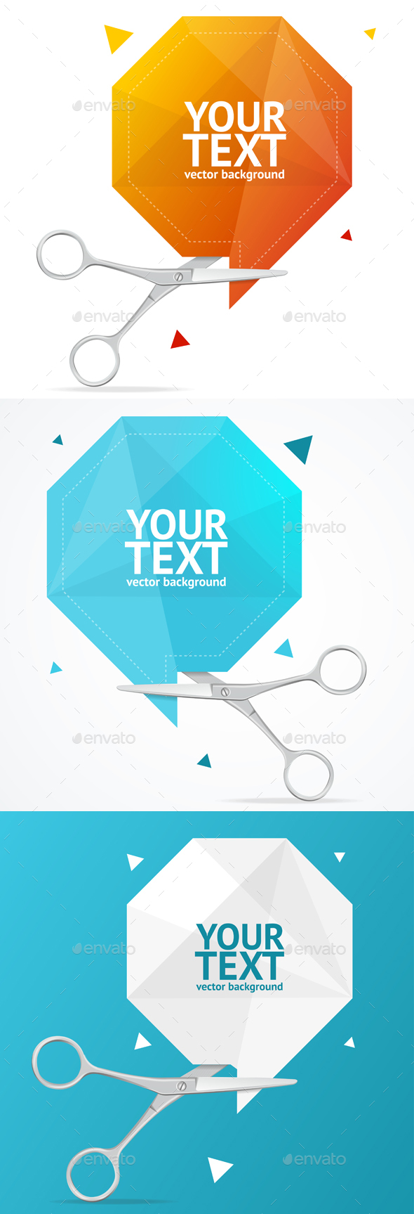 Scissors Origami Speech Bubble Banner. Vector - Business Conceptual
