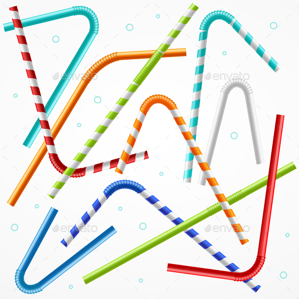 Drinking Straws Background. Vector - Backgrounds Decorative