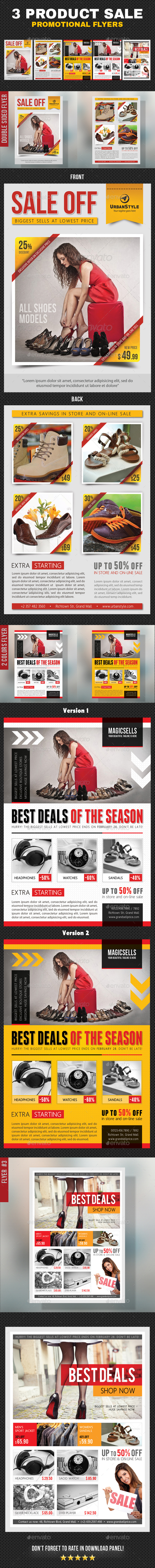 3 in 1 Product Sale Promotion Flyer Bundle - Commerce Flyers