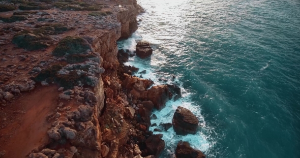 Flying Above Beautiful Sea Shore