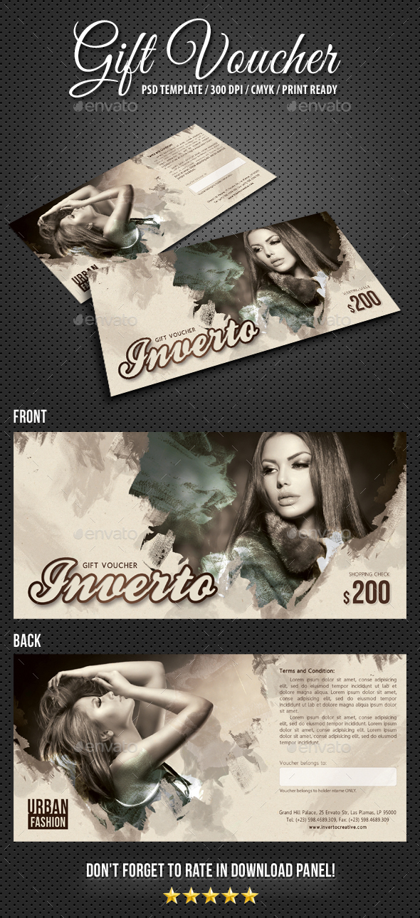 Gift Voucher Artistic - Cards & Invites Print Templates