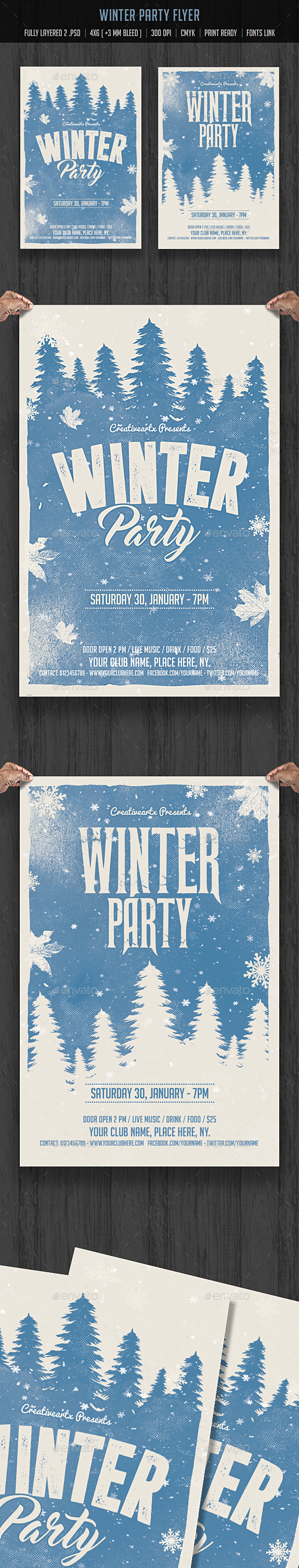 Winter Party Flyer - Flyers Print Templates