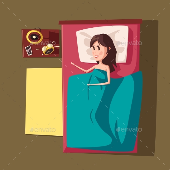 Sleeping Girl Or Woman At Bed - People Characters
