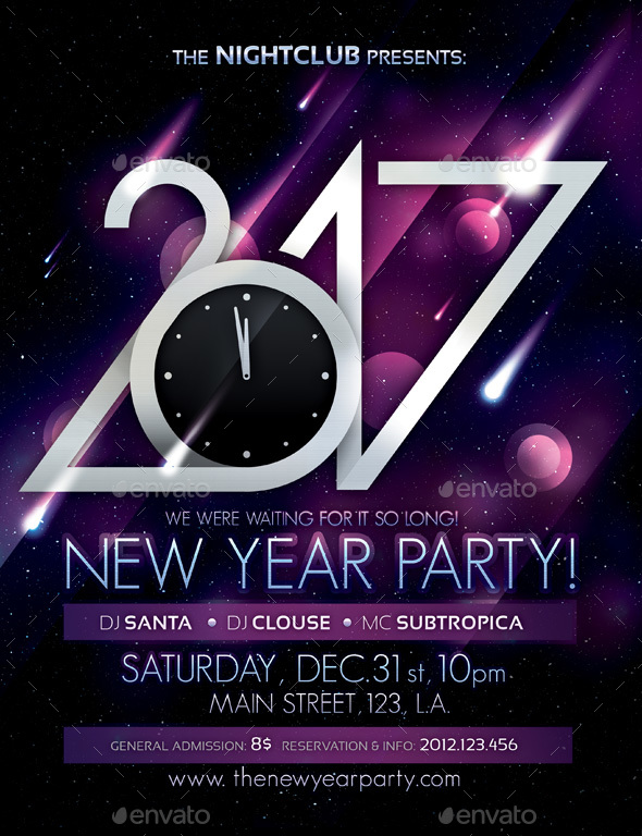 2017 New Year Party Poster - Clubs & Parties Events