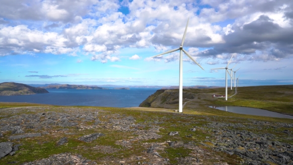 Windmills For Electric Power Production Havoygavelen Windmill Park Norway alt