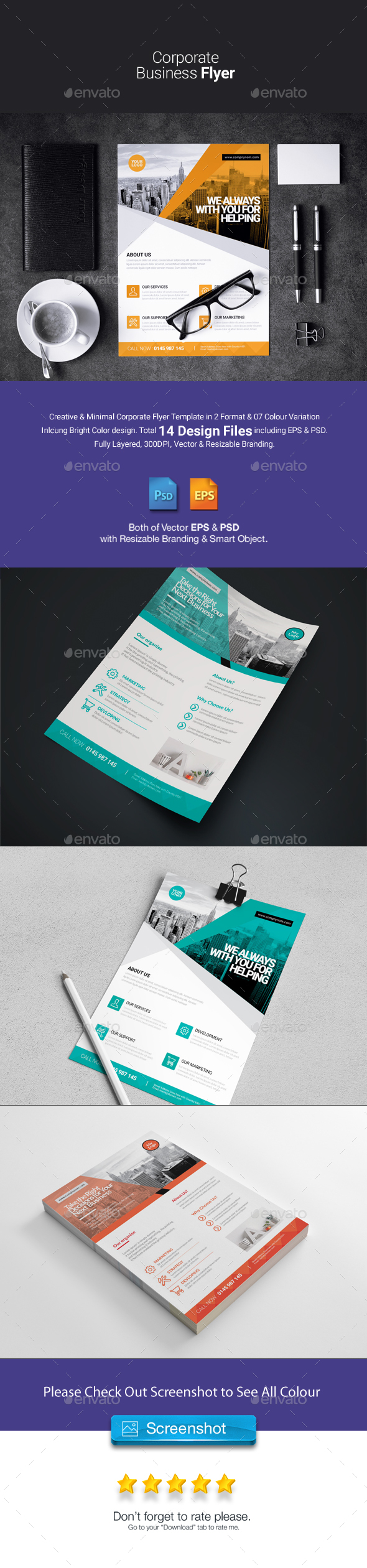 Corporate Flyer bundle 2 in 1 - Corporate Flyers