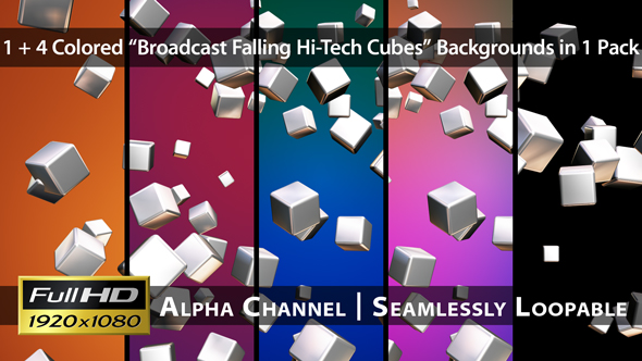 Broadcast Falling Hi-Tech Cubes - Pack 01
