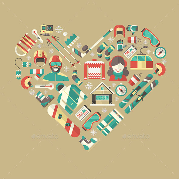 Love Winter Sports and Activities Lifestyle - Sports/Activity Conceptual