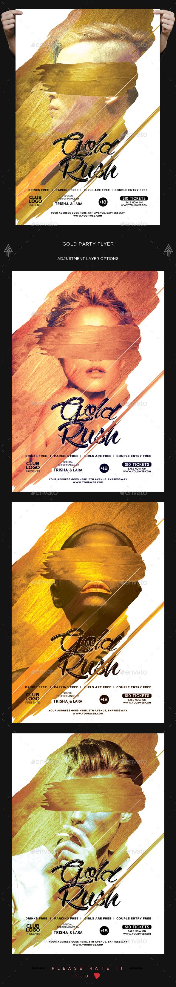 Gold Rush Flyer - Clubs & Parties Events
