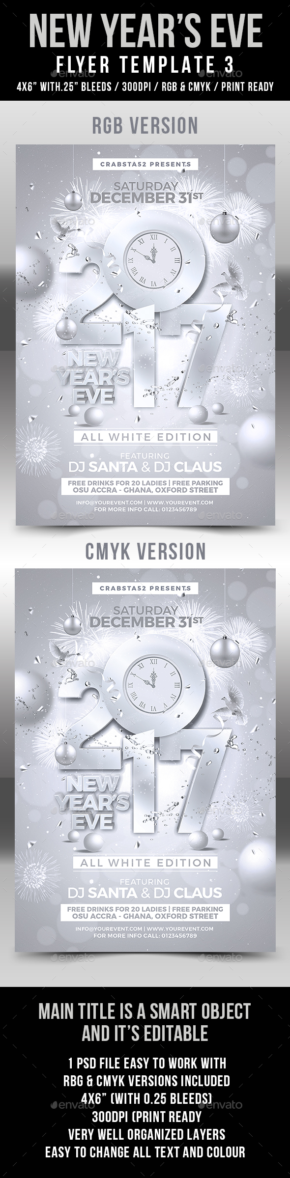 New Year's Eve Flyer Template 3 - Flyers Print Templates