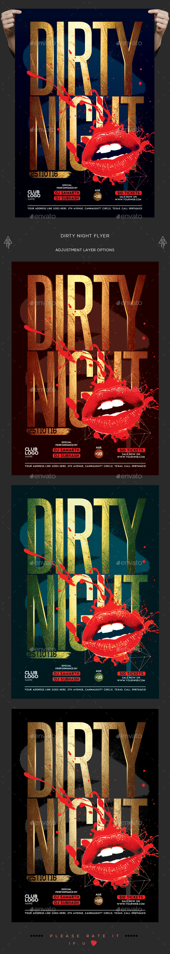 Dirty Night Flyer - Clubs & Parties Events