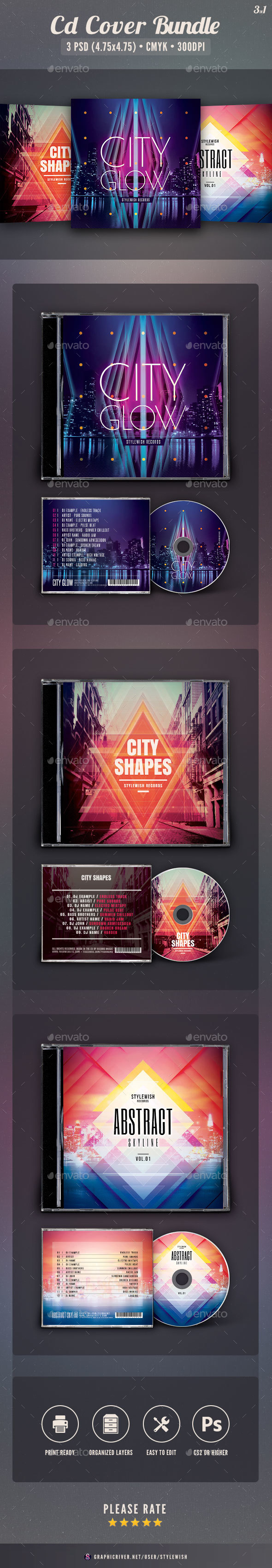 City CD Cover Bundle Vol.03 - CD & DVD Artwork Print Templates
