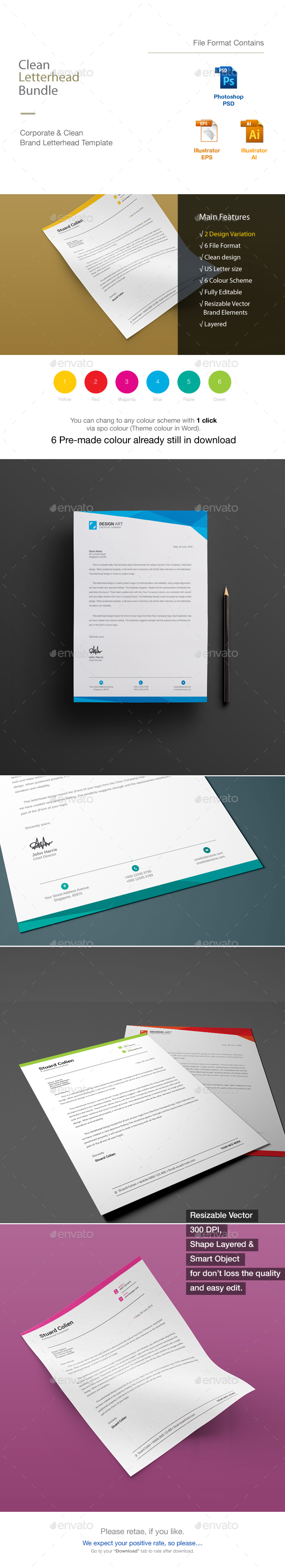 Letterhead Bundle - Stationery Print Templates