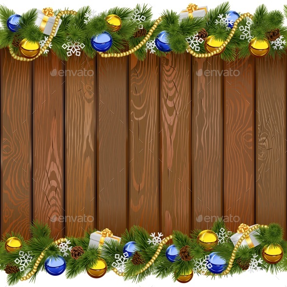 Vector Seamless Christmas Board with Golden Beads - Christmas Seasons/Holidays