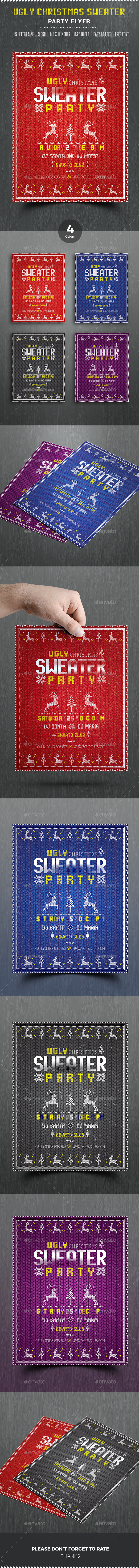 Ugly Sweater Christmas Flyer - Clubs & Parties Events